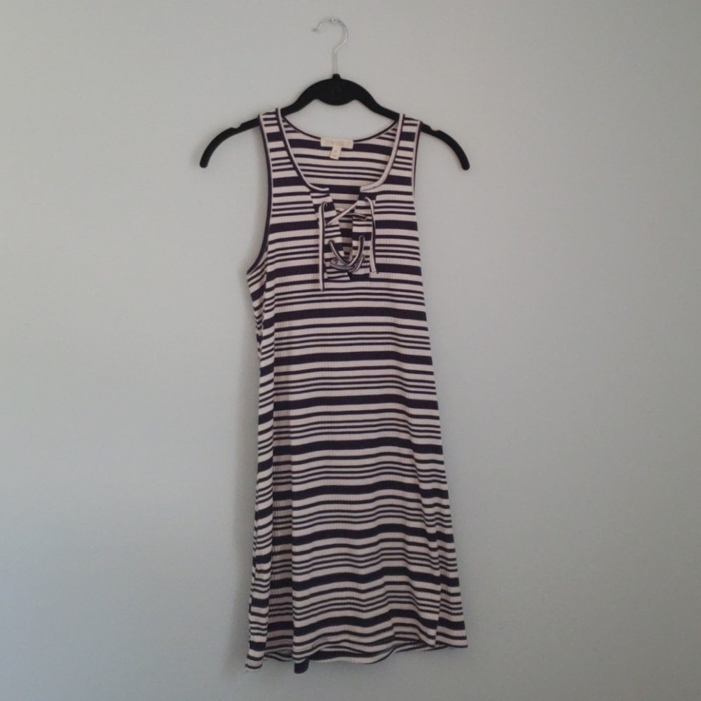 love, Fire striped dress with strappy detail